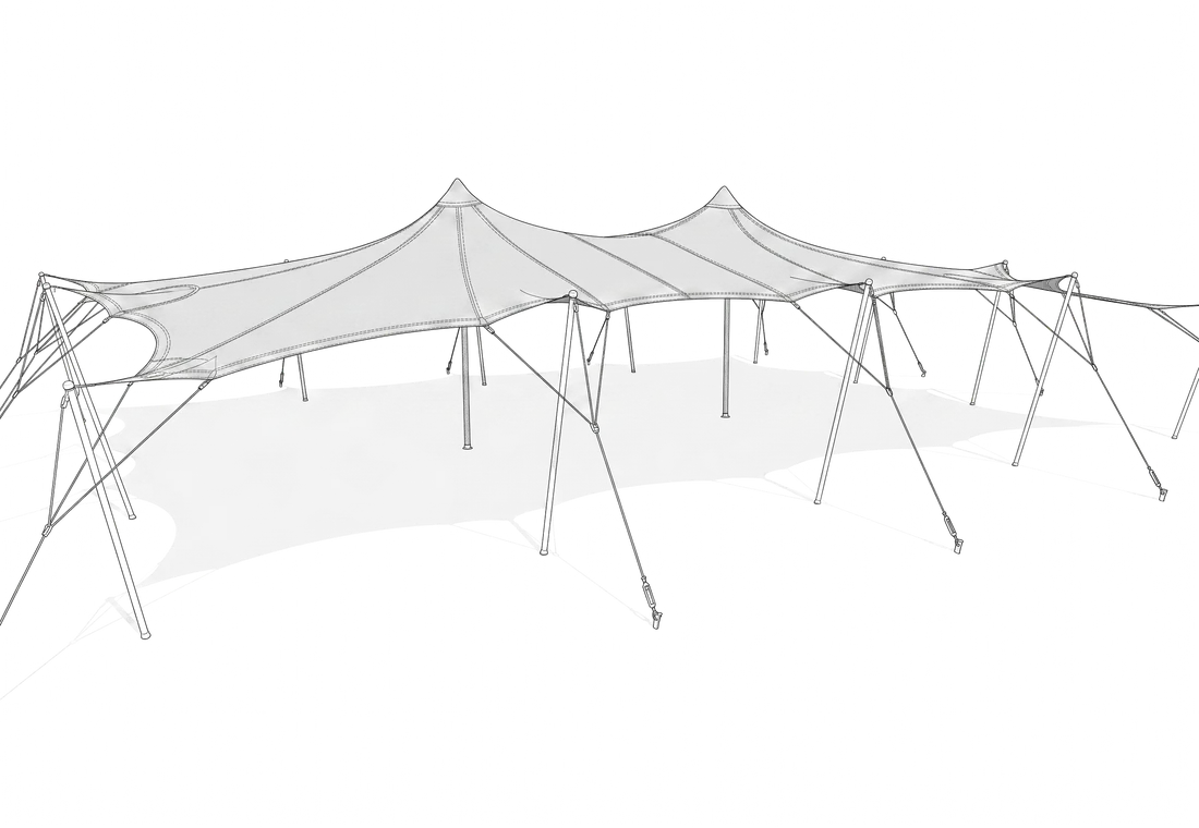 Miraj — disegno tecnico stretch tent Hiflexx